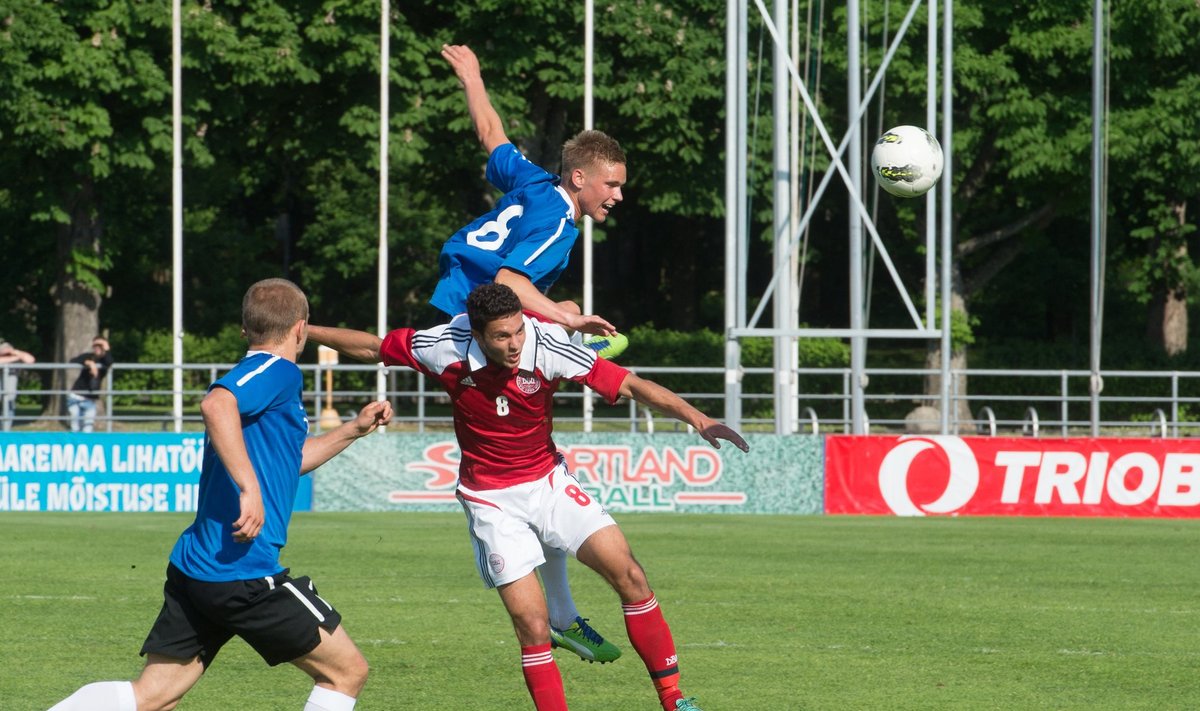 Eesti - Taani U21 valikmäng Kadrioru staadionil.