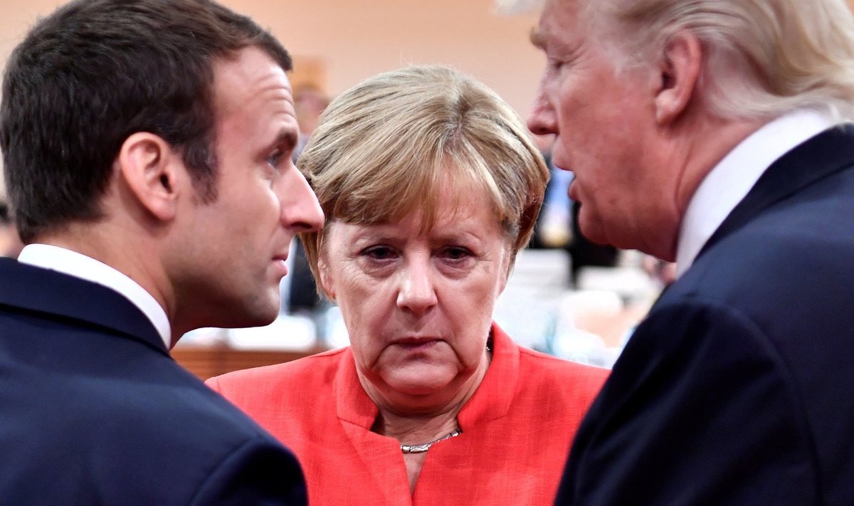 Prantsuse president Emmanuel Macron (vasakul) üritab muljet avaldada kõigile maailma liidritele, ka Donald Trumpile. Kas see tähendab, et senise Euroopa esipoliitiku Angela Merkel mõju väheneb?