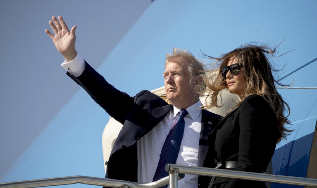 Donald ja esileedi Melania Trump Lõuna-Koreas. (Foto: AP)