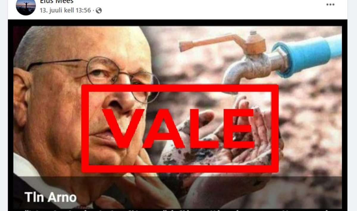 Järjekordne valeinfo WEFi kohta paneb arvama, et peagi ei lubata vett juua