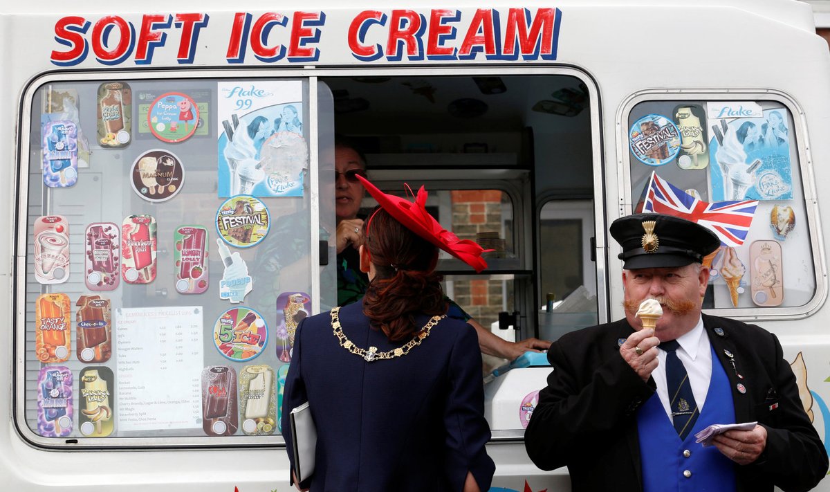 Briti jäätiseauto kuninganna 90. sünnipäeva tähistamispidustustel mullu Portsmouthis. 