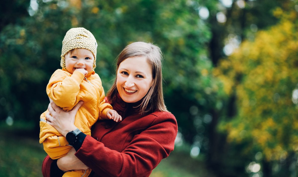 Kristina Mering koos tütre Müga. 