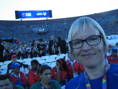 Eriolümpia maailmamängudel Los-Angeleses oli Tiina Eesti delegatsiooni juht