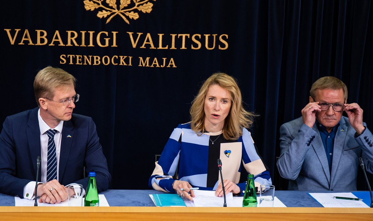 ENDISTE MINISTRITEGA: Tiit Terik, peaminister Kaja Kallas ja Jaak Aab.