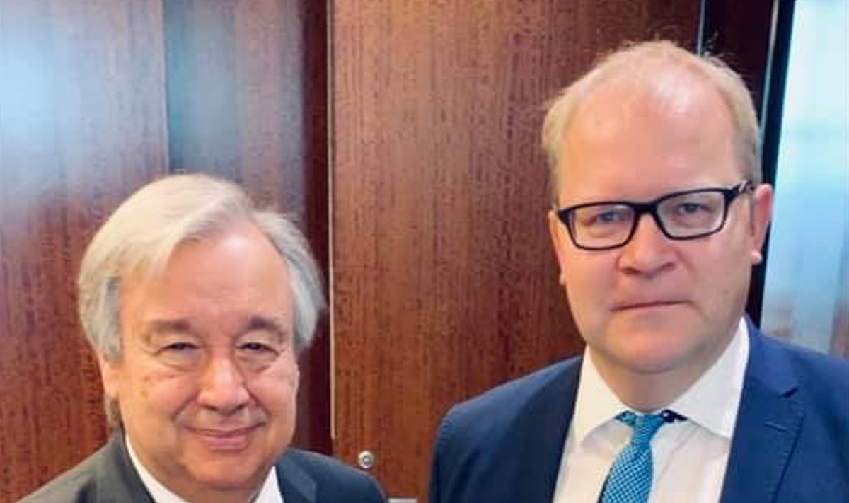 Euroopa Parlamendi liige Urmas Paet kohtus New Yorgis ÜRO peasekretäri Antonio Guterresiga