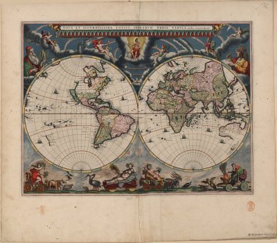 Joan Blaeu maailmakaart aastast 1648. 