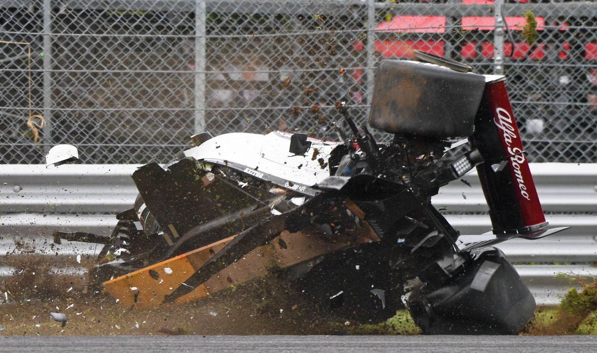 Marcus Ericssoni avarii 2018. aasta Itaalia GP vabatreeningul. 