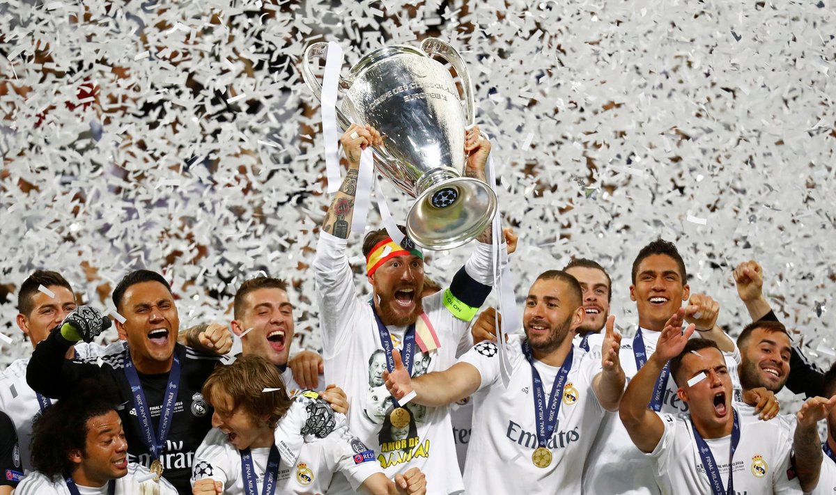 Meistrite liiga finaal tõi võidu taas Madridi Reali õuele. Meeskond võidujoovastuses Meistrite liiga trofeega