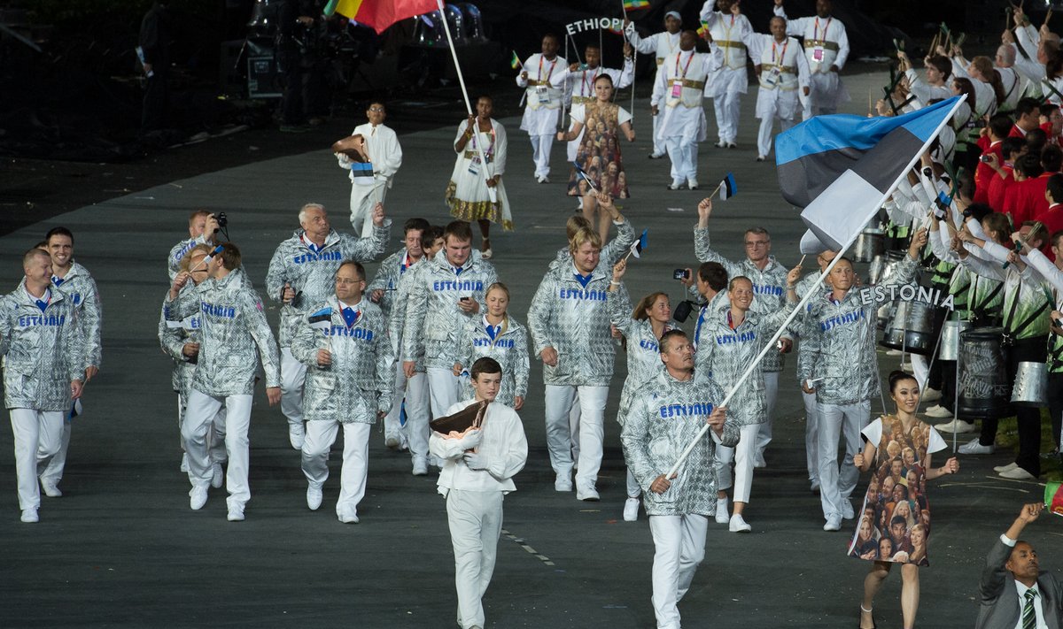 Eesti delegatsioon Londoni olümpia avatseremoonial