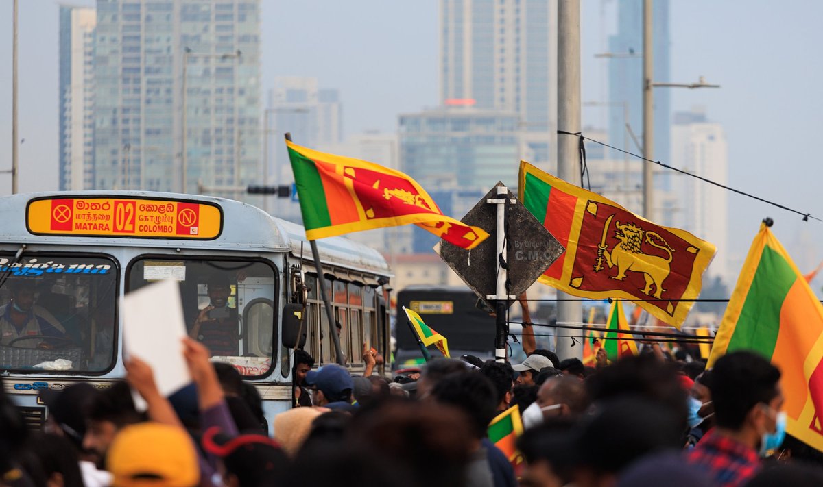 Valitsusevastane meeleavaldus Sri Lankal mullu keva