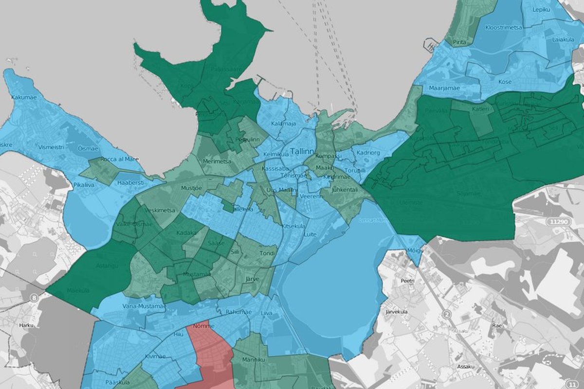 DELFI INTERAKTIIVNE KAART: Vaata ja uuri, kuidas jaotusid Tallinnas  valimistel hääled sinu kodujaoskonnas - Maaleht