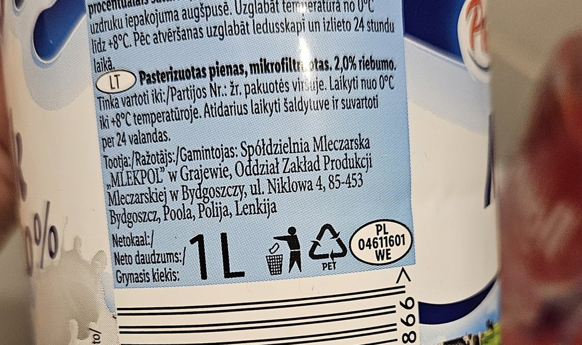 Plastist piimapudelilt pandimärgist ei leia