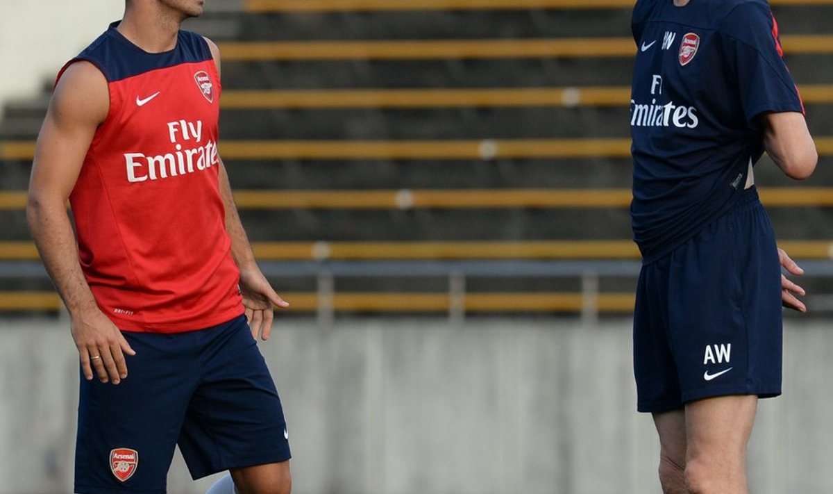 Mikel Arteta ja Arsene Wenger Arsenali treeningul.