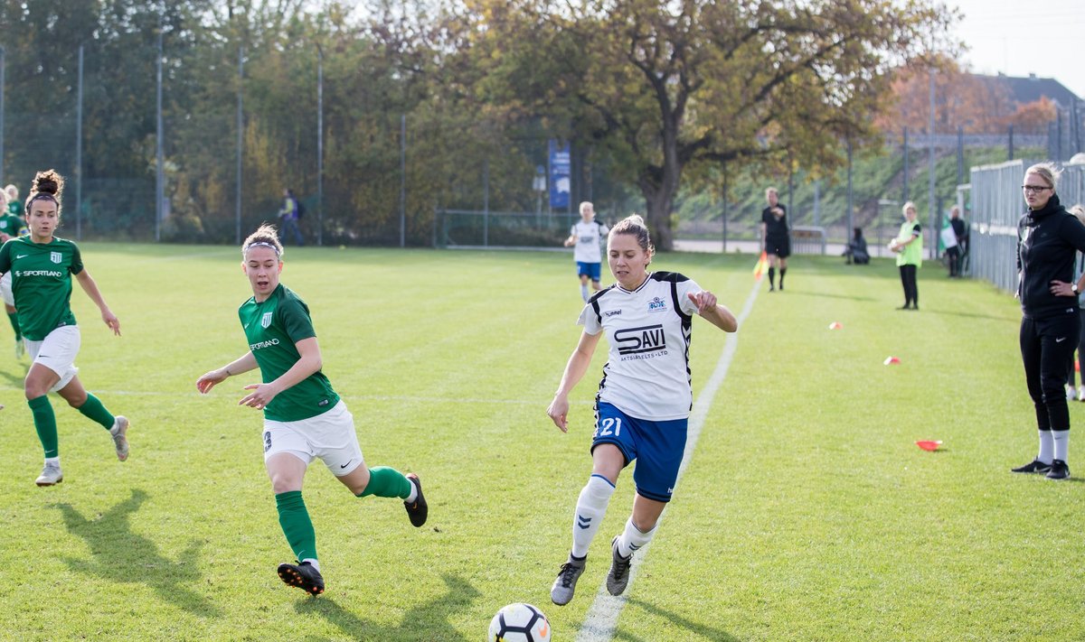 Анастасия Щербаченя во время матча за Суперкубок Эстонии в составе "Пярну"