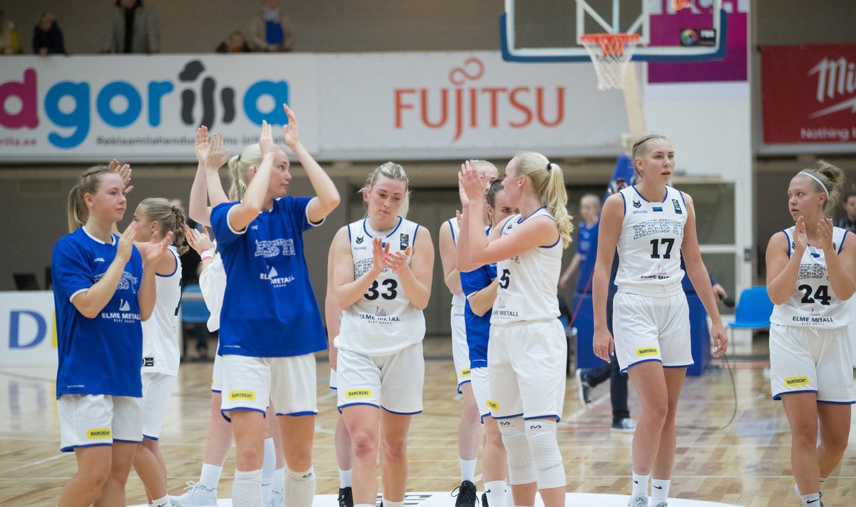 Eesti naiste korvpallikoondis mängus Valgevenega