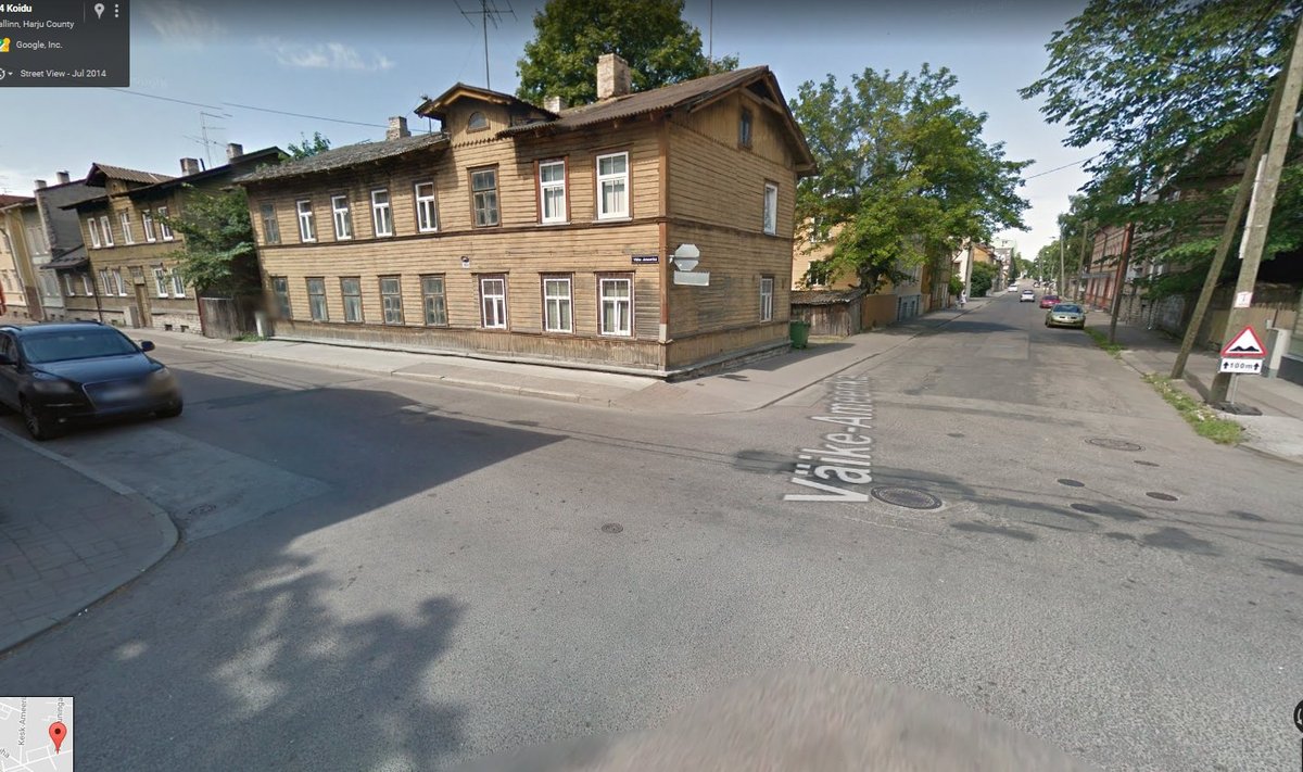 Tallinn, Väike-Ameerika ja Koidu tänavate ristmik (Google Street View ekraanitõmmis)