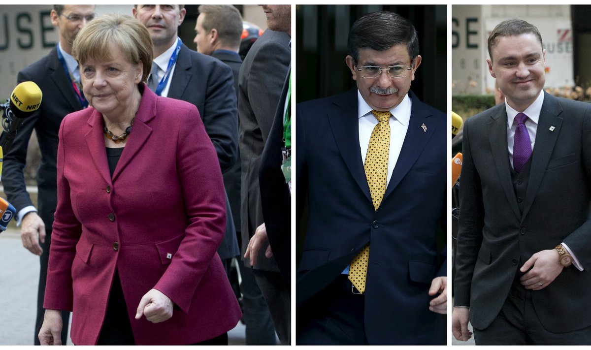 Angela Merkel, Ahmet Davutoğlu, Taavi Rõivas