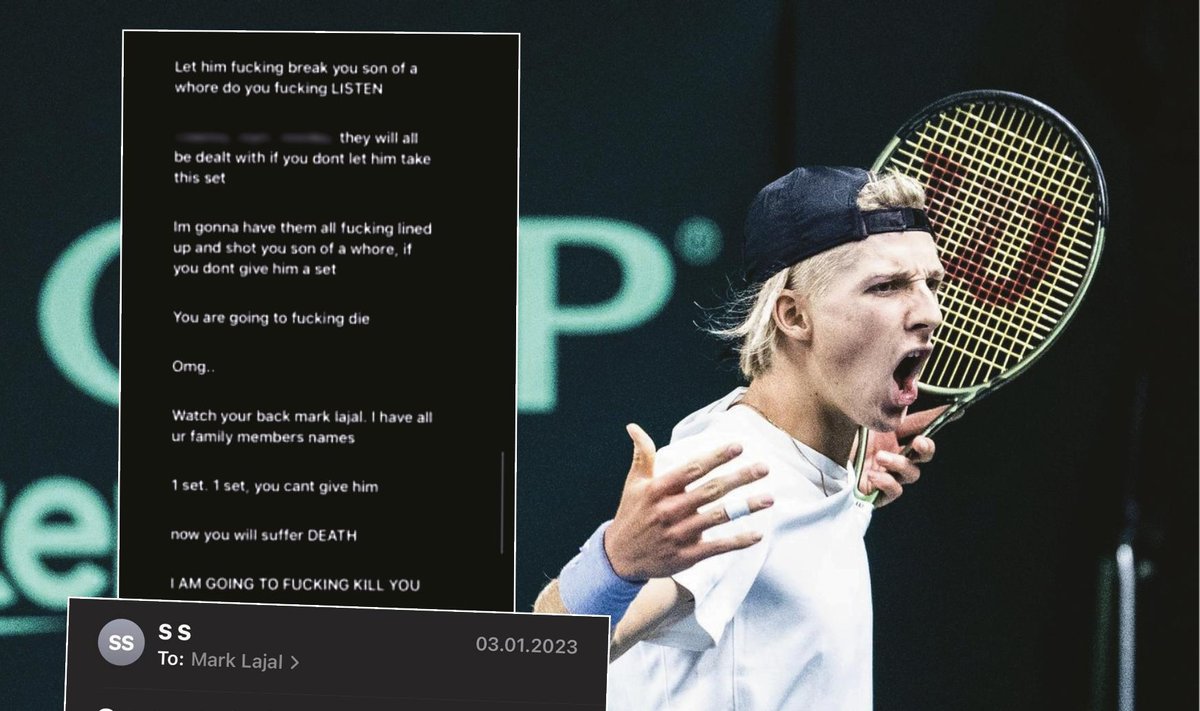 Eesti Davis Cupi koondisse kuulunud 19-aastane Mark Lajal on saanud pettunud spordiennustajatelt otseseid ähvardusi.