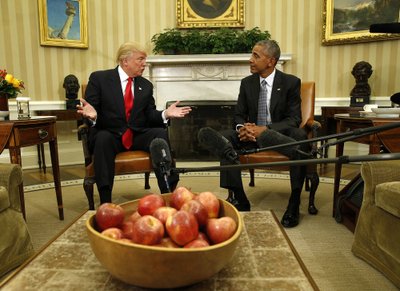 Obama ja Trumpi esimene kohtumine