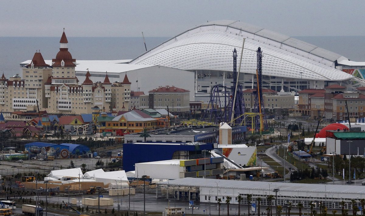 A general view of Fisht Olympic Stadium is seen in Sochi