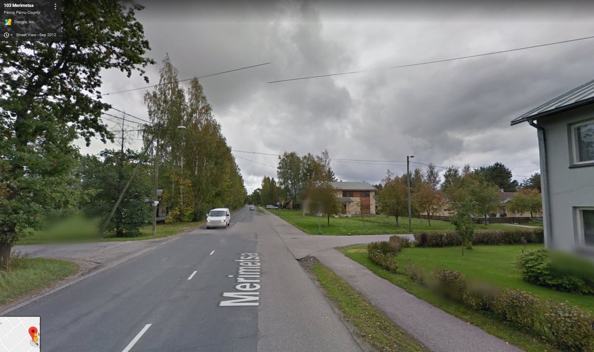 Pärnu, Merimetsa 103 juures (Google Street View ekraanitõmmis)