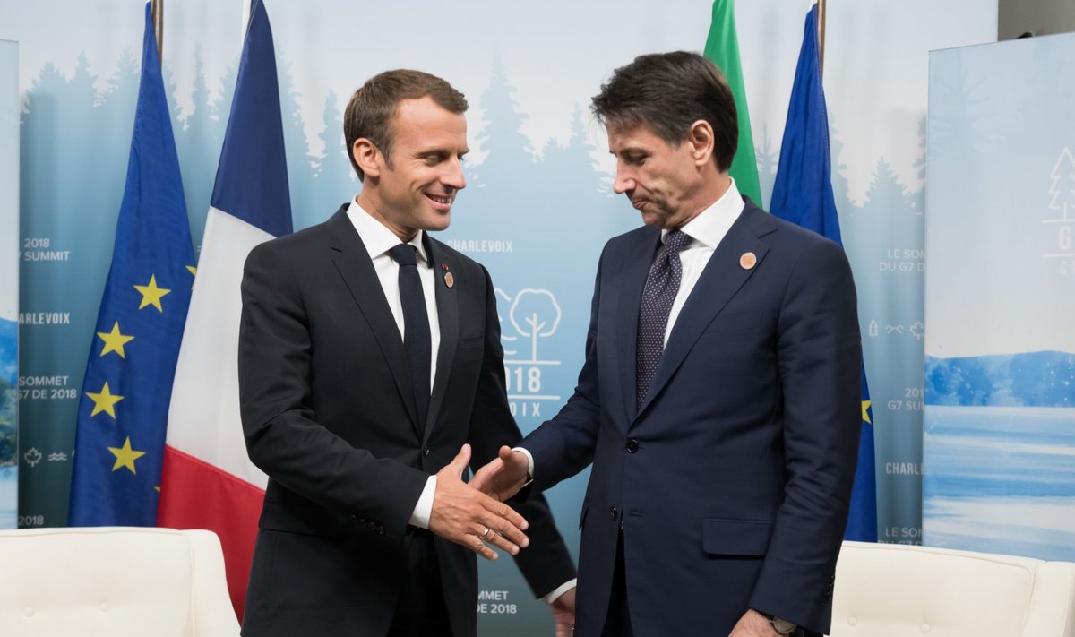 Emmanuel Macron ja Giuseppe Conte