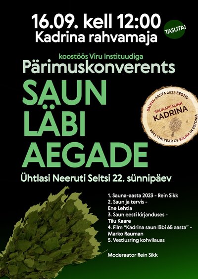 Kadrina saunakonverentsi plakat.