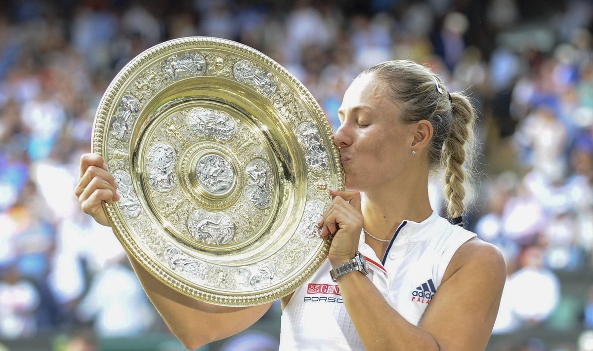 Angelique Gerber mängis elu tennist ja saab vaevatasuks suudelda Wimbledoni võitjakandikut.