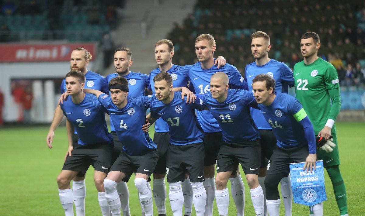 Eesti jalgpallikoondis möödunud neljapäeval enne play-off'i avamängu Küprosega.