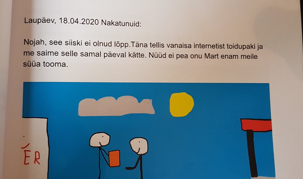 Selle päeviku pidaja on Kaarel Lillemets Tartu Mart Reiniku kooli 9. klassist.