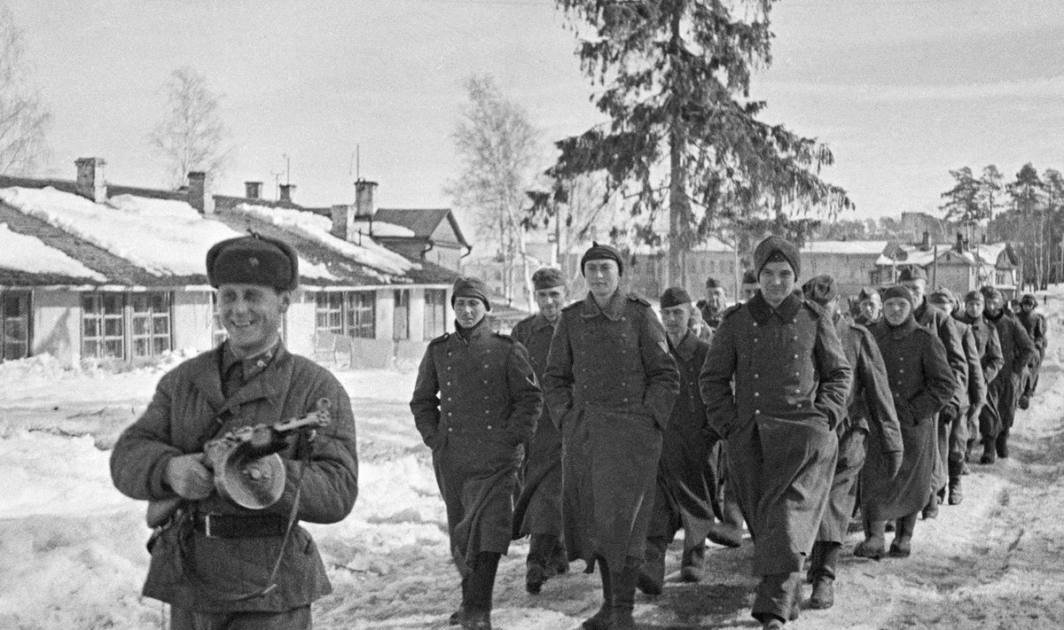 Moskva all võetud sakslastest sõjavangid. Venemaa pakasesse saadeti nad ilma talvevarustuseta.