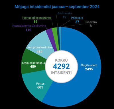 Küberintsidentide jaotus liigiti