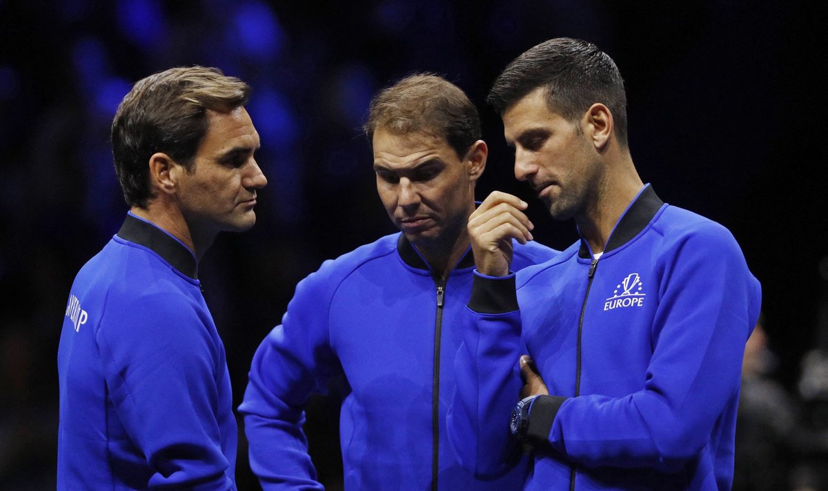 Roger Federer, Rafael Nadal ja Novak Djokovic.