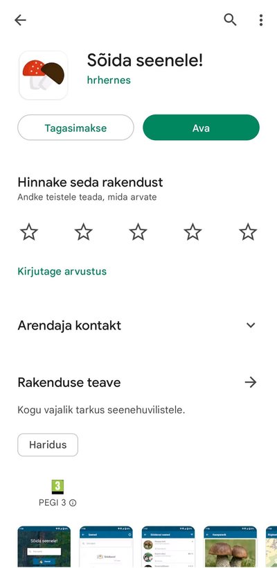 Sõida seenele äpp