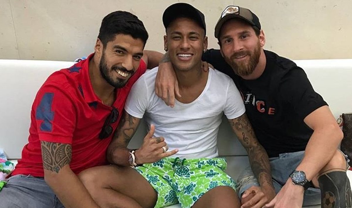 Luis Suarez, Neymar ja Lionel Messi