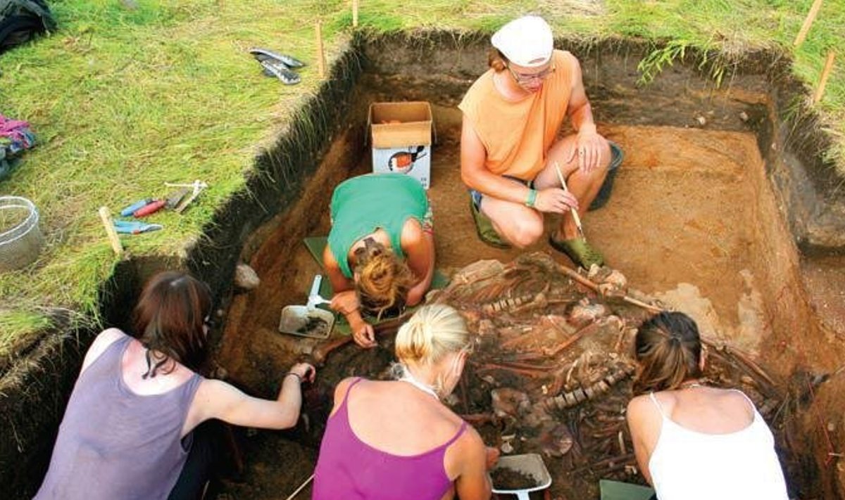 2010. aastal puhastasid arheoloogid samal niidul välja 700 aasta vanuse kümne mehe massihaua