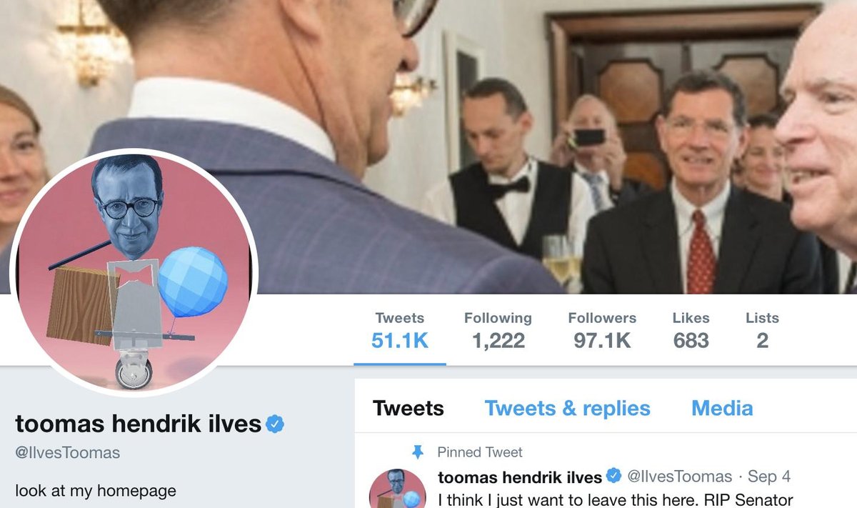 Kui Toomas Hendrik Ilves ei ole suurima jälgijaskonnaga eestlane Twitteris, siis on ta kindlasti viie populaarsema hulgas.