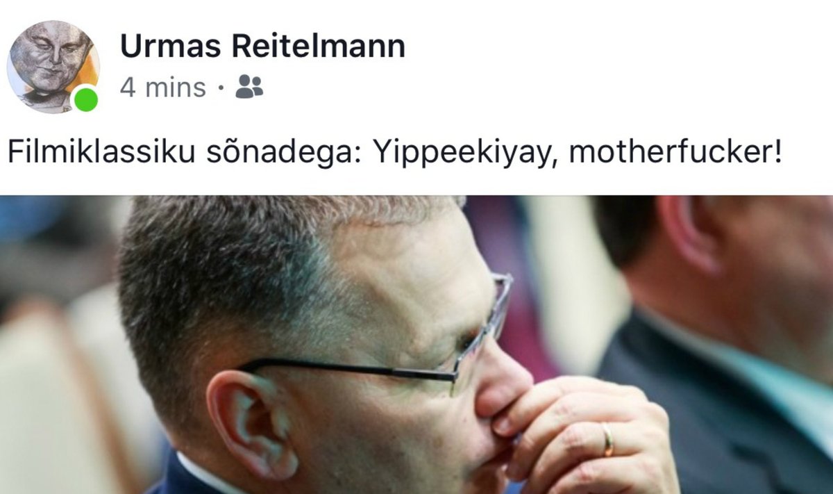 Urmas Reitelmanni Facebooki-postitus.