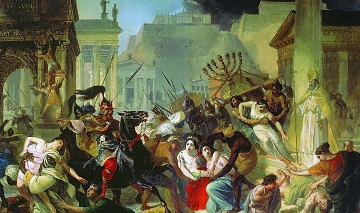 Vandaalid Roomat rüüstamas. Maalikunstnik Karl Brüllov, u 1833-1836