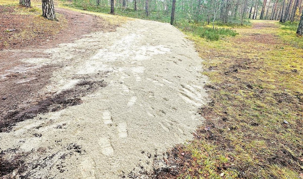 Nõmme Spordikeskuse veetud killustik Nõmme metsas