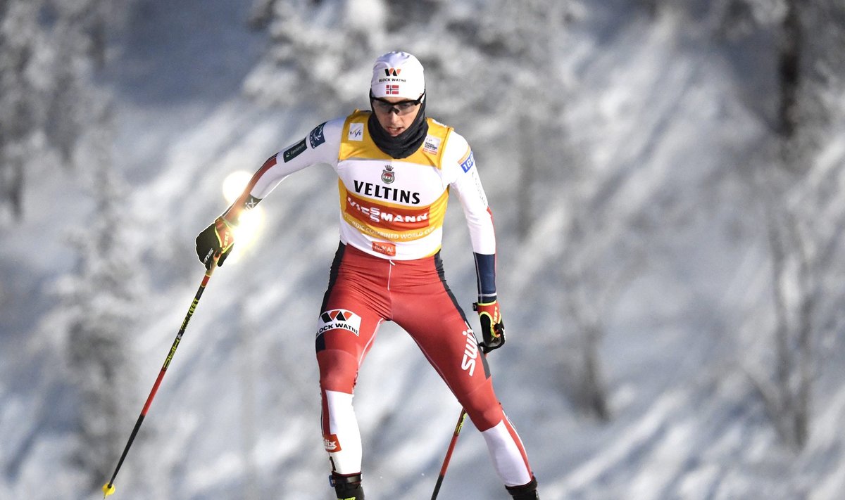 Jarl Magnus Riiber of Norway won the Nordic Combined Individual Gundersen competition at the FIS World Cup Ruka Nordic