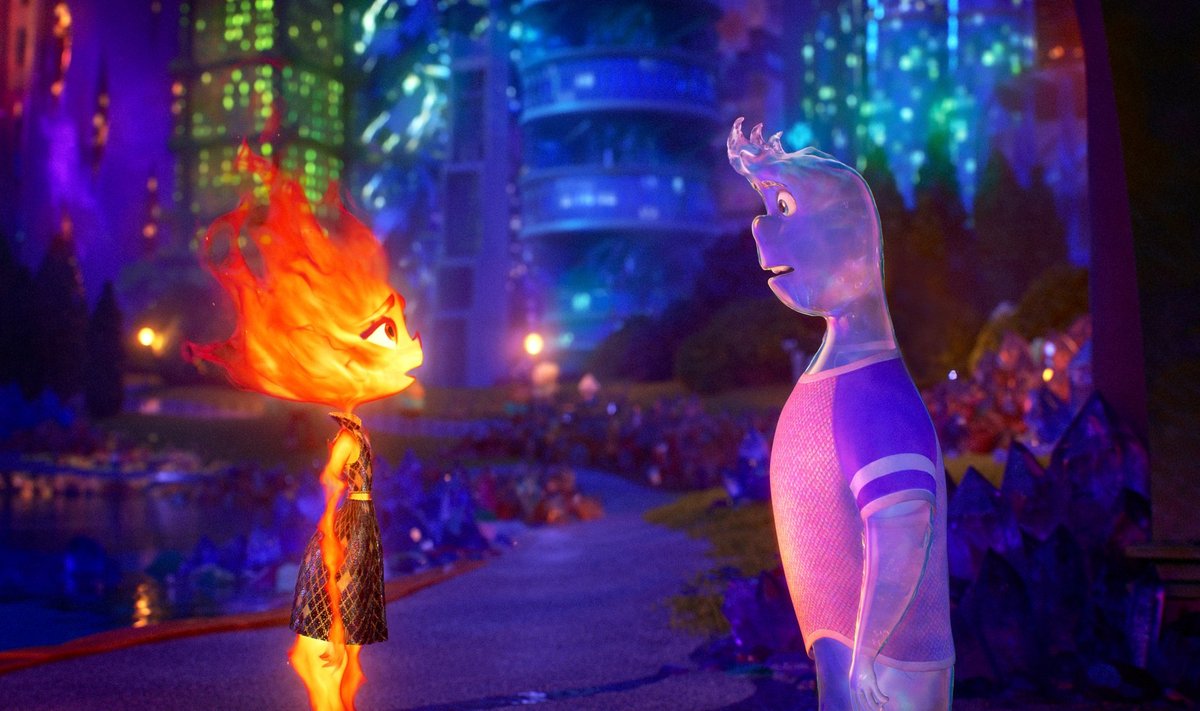 TULI JA VESI: Filmis „Elementaarne“ kohtub leegitsev tüdruk vabalt voolava poisiga.