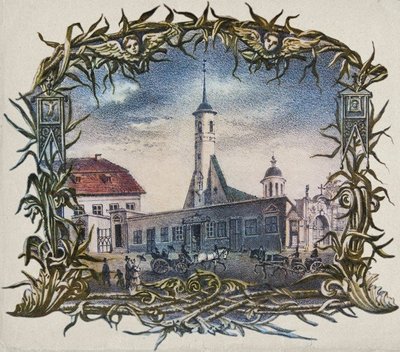 Kiriku ümbrus 1856. aastal. Kunstnik Nicolai Schmor.  