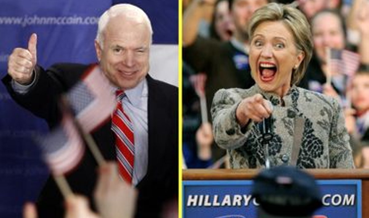 John McCain ja Hillary Clinton võidutsesid New Hampshire eelvalimistel