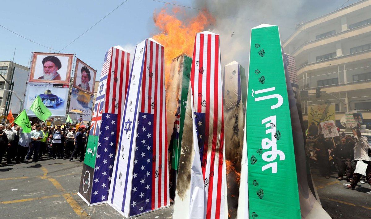 Iraani pealinnas Teheranis põletatakse koos nii USA, Iisraeli kui Saudi Araabia sümboolikat.