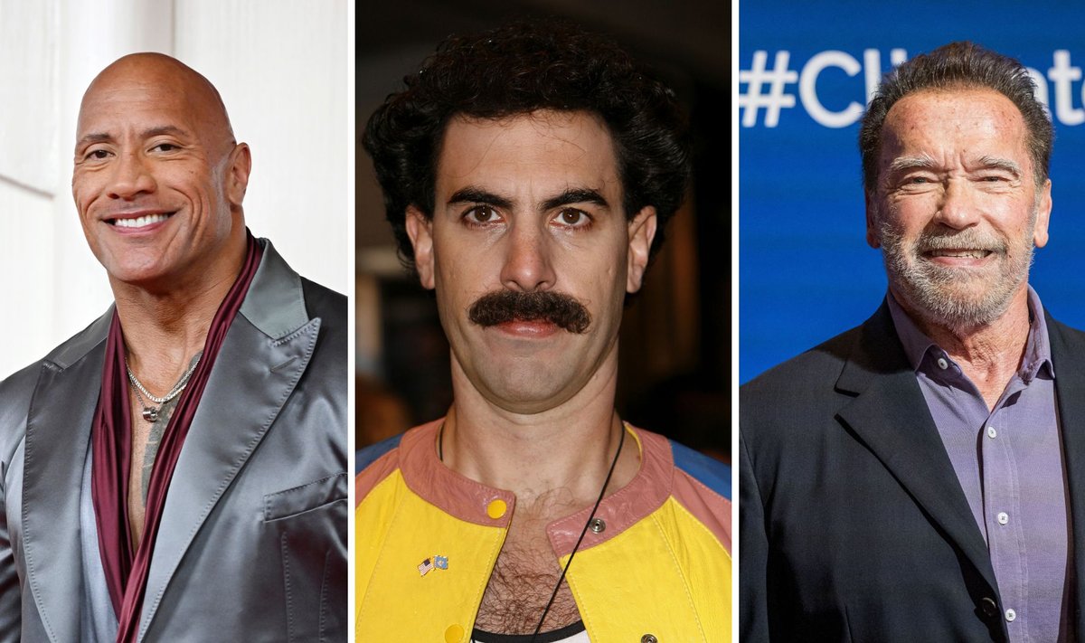 Dwayne Johnson, Sacha Baron Cohen ja Arnold Schwarzenegger