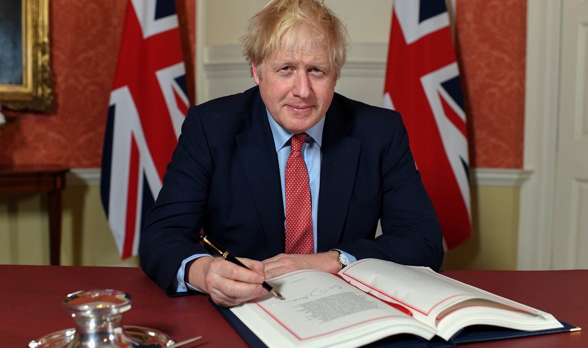 Briti peaminister Boris Johnson annab lahkumislepingule lõpliku allkirja.