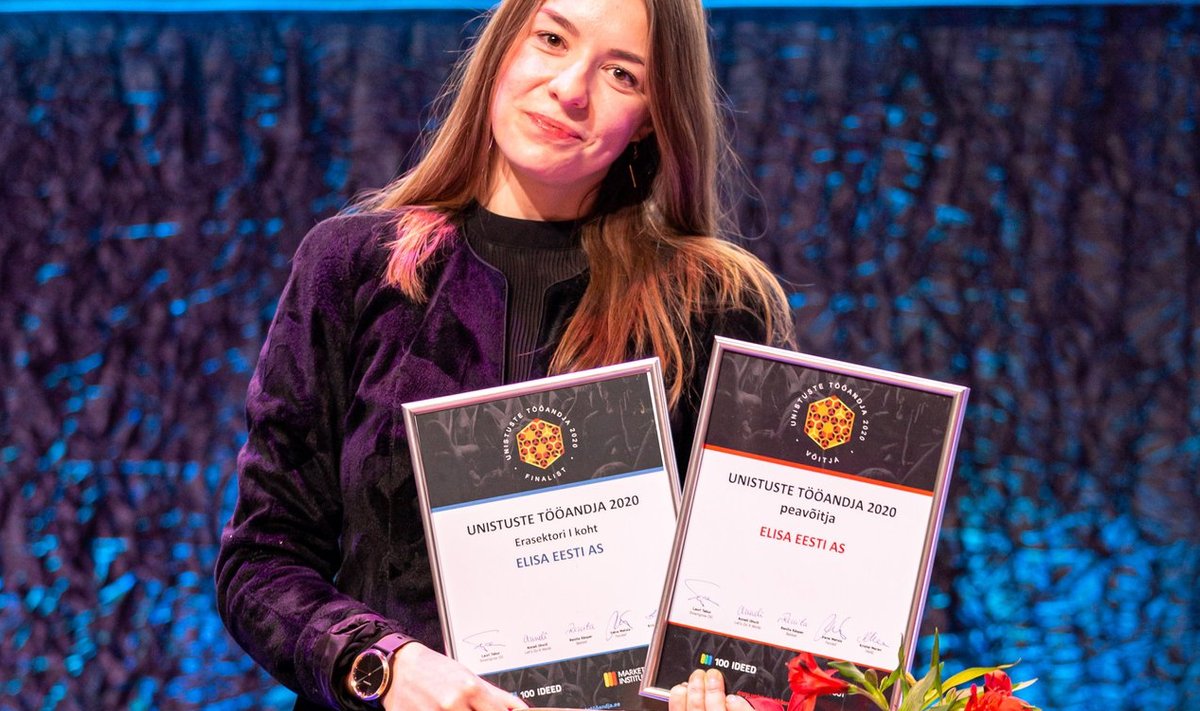 Unistuste Tööandja 2020 tiitli võttis eile Kutuurikatlas vastu Elisa Eesti personalispetsialist Maarja Nilk.