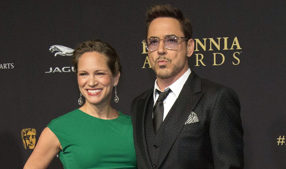 Downey Jr. and his wife Susan pose at the BAFTA Los Angeles Britannia Awards at the Beverly Hilton hotel in Beverly Hills