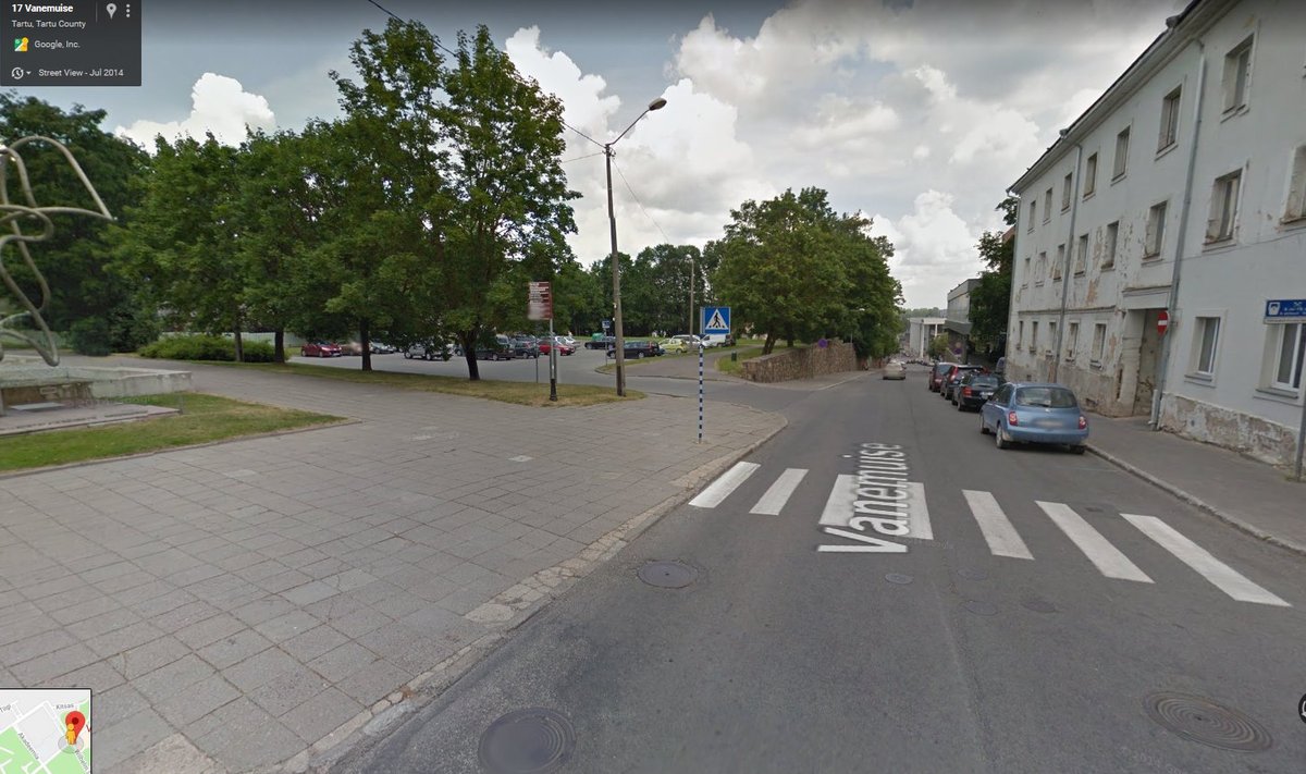 Tartu, Vanemuise 6 juures (Google Street View ekraanitõmmis)